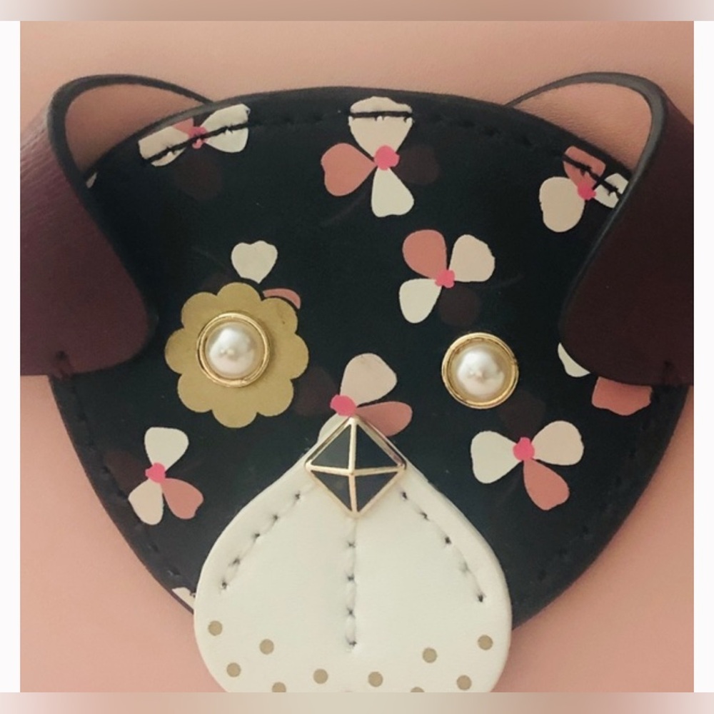 Kate Spade floral pup L zip wallet NWOT - Picture 2 of 5